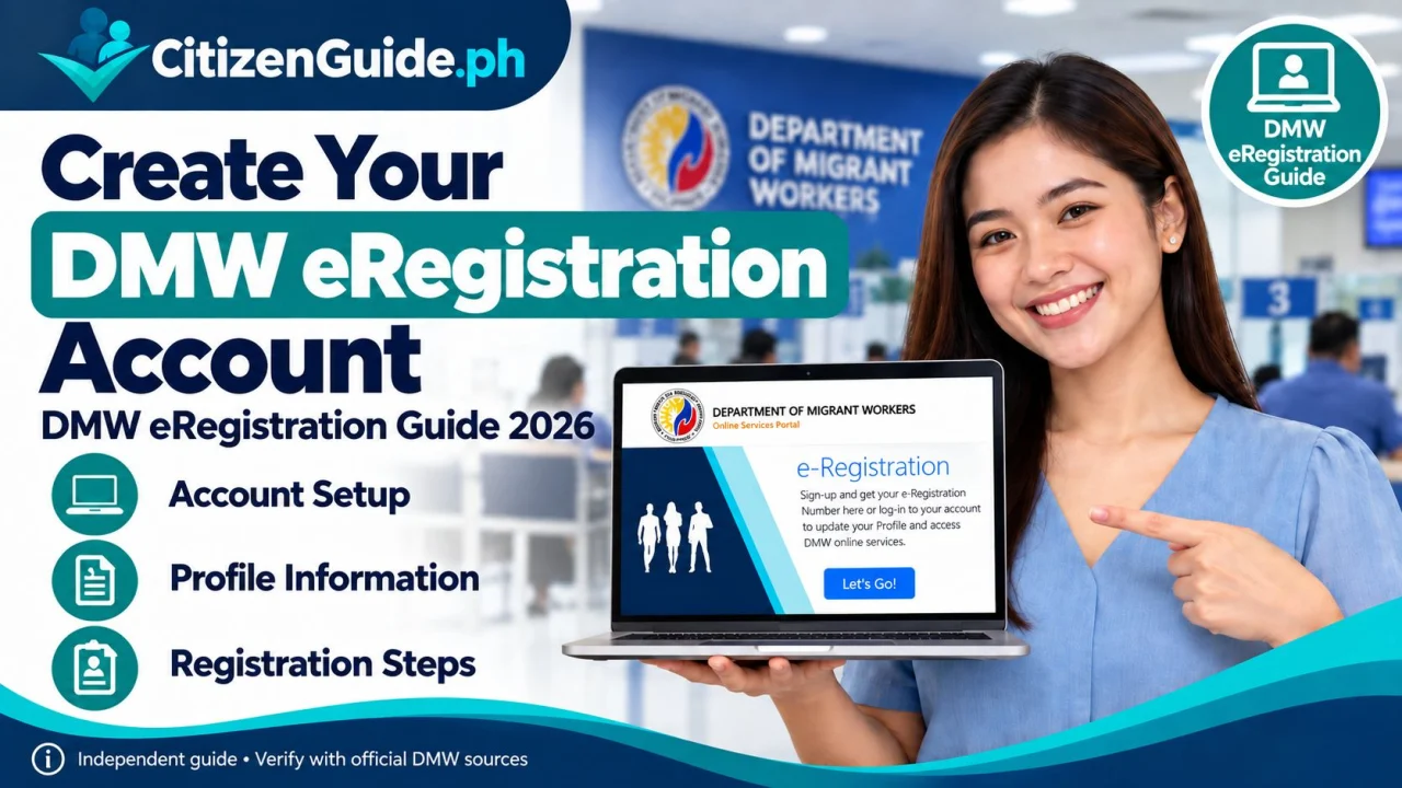 DMW eRegistration 2026: Create an Account, Log In and Update Your Profile guide cover