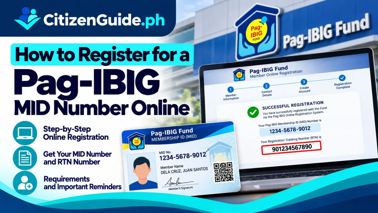 How to Register for a Pag-IBIG MID Number Online guide cover